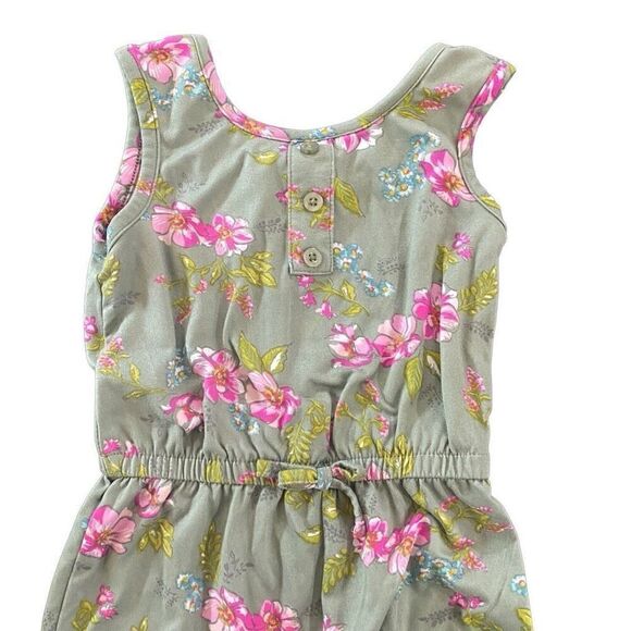 Forever Me size 4T floral jumpsuit green pink - Picture 2 of 4